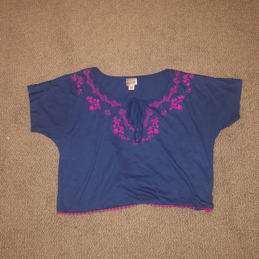 Mossimo Supple Co. (Target) Blue Peasant Top